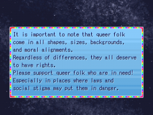 Screenshot from Kales Adventure by lavendersiren - Note from author