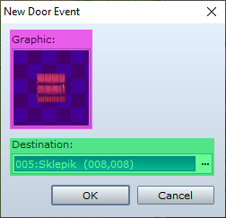 Okienko New Door Event w programie RPG Maker VX Ace